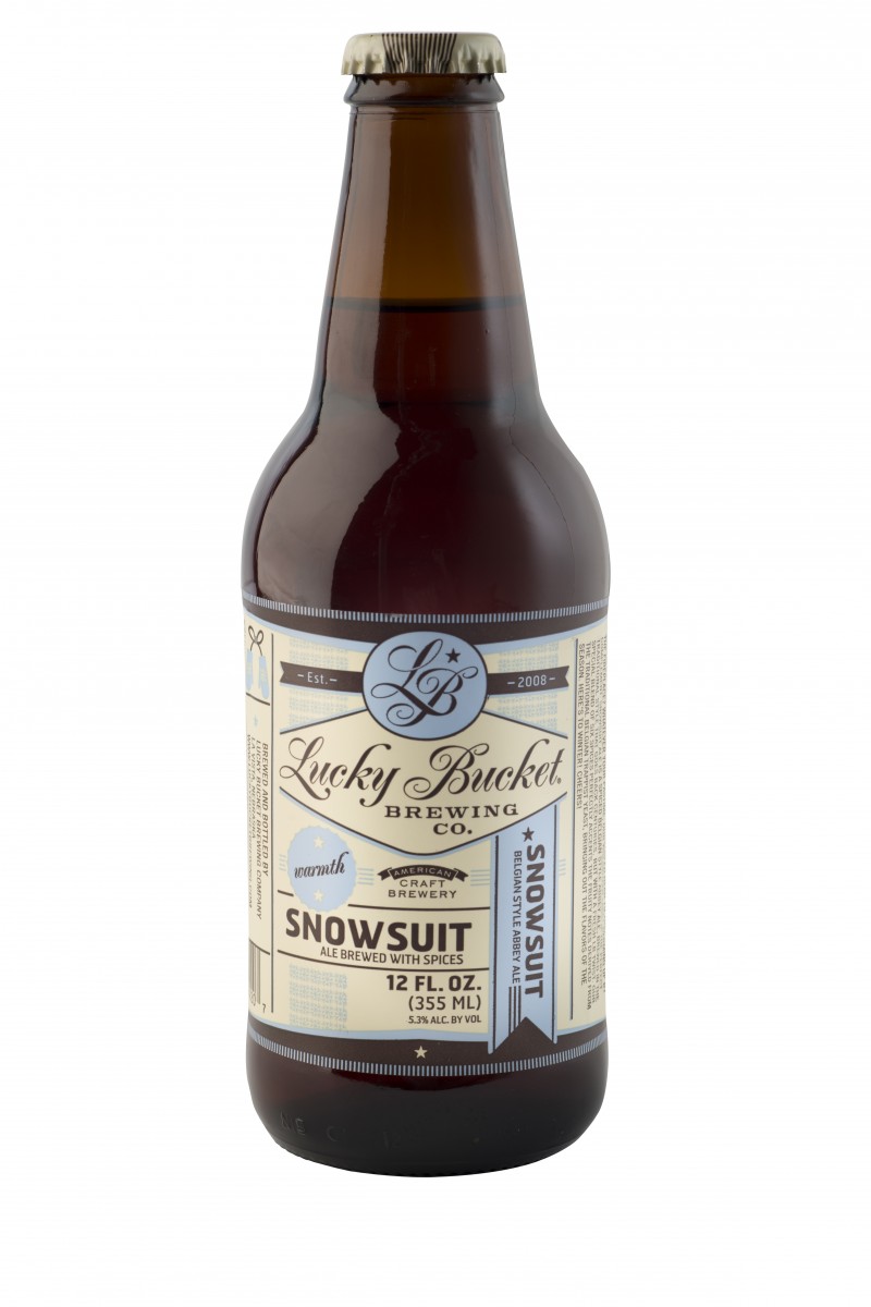 Lucky Bucket Brewing Company Back Snowsuit Winter Abbey Ale