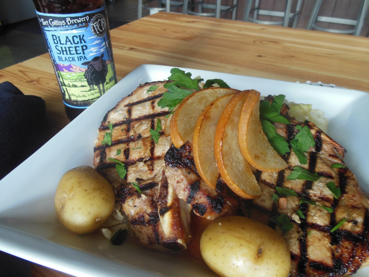 Black IPA Pork Chops and Pears