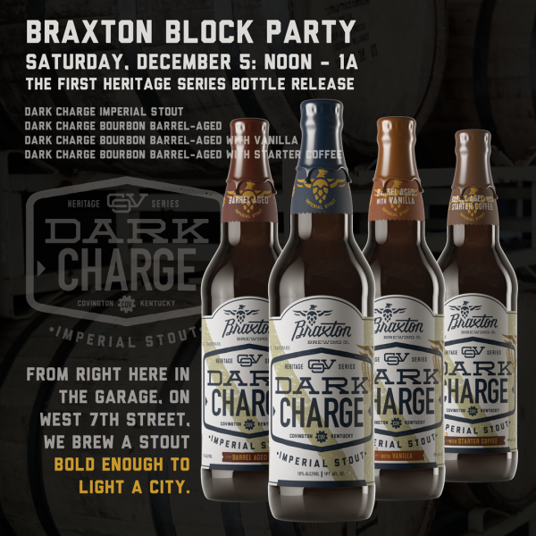 Braxton Brewing Co. Announces Dark Charge