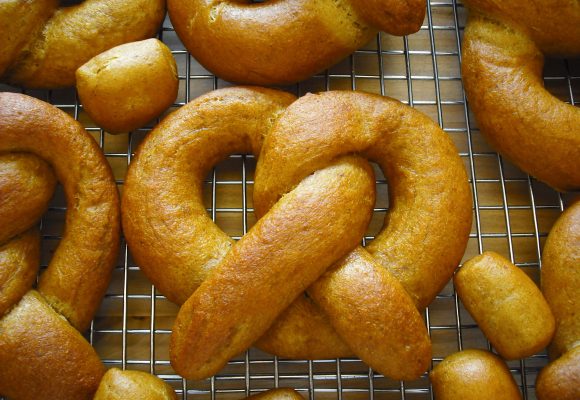 Pumpkin stout soft pretzels