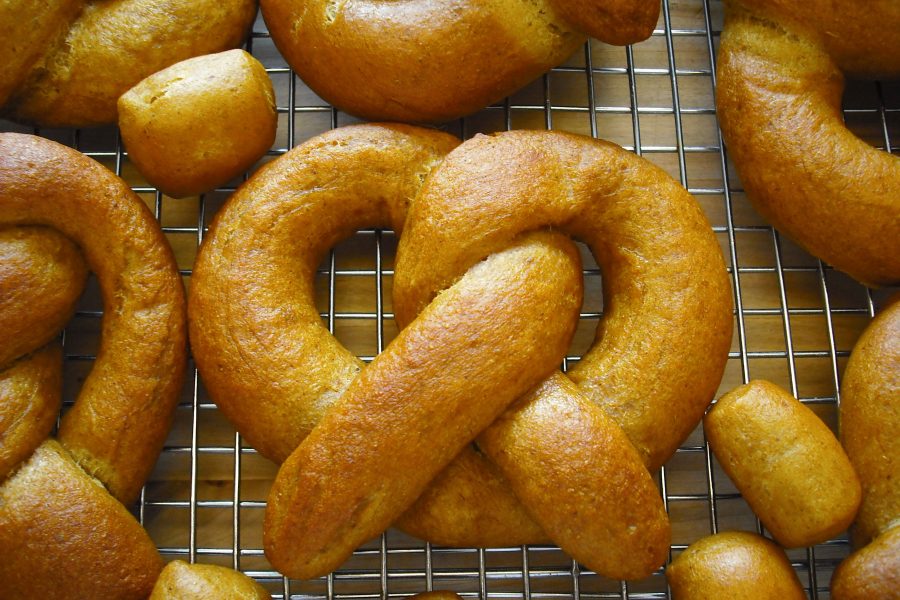 Pumpkin stout soft pretzels