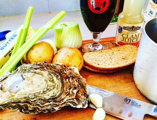 Stout, Oyster and Bacon Chowder