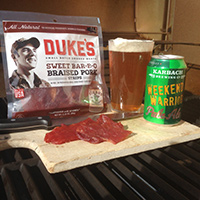 Duke’s Sweet Bar-B-Q Braised Pork Strips with Weekend Warrior Pale Ale | Karbach Brewing Co. | Houston, TX
