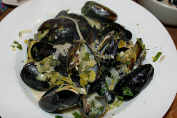 ale-steamed mussels