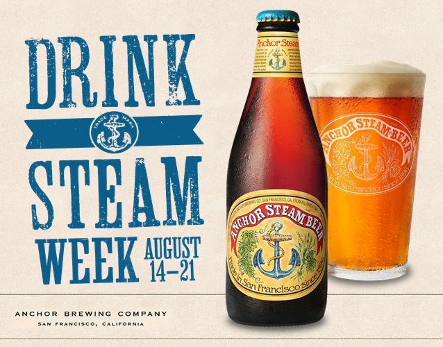 ANCHOR BREWING STEAM BEER white PATCH iron on craft beer brewery san francisco 