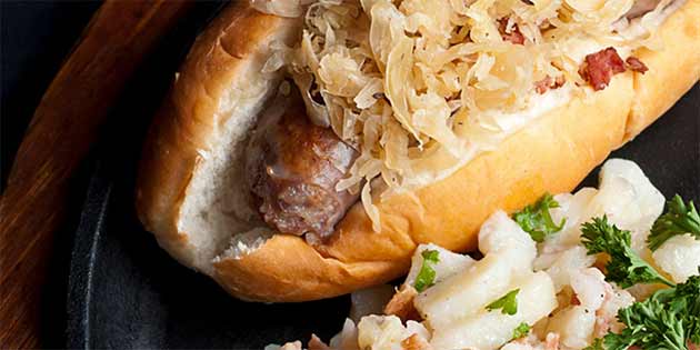 Grilled Beer Brats with German Potato Salad