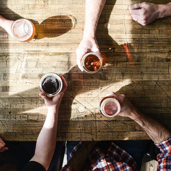 craft beer table friends