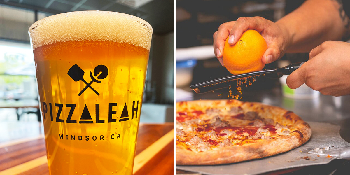 pizzaleah IPA pint and pizza prep