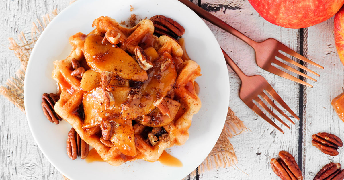 Beer Waffles with Cinnamon-Caramel Apples - CraftBeer.com