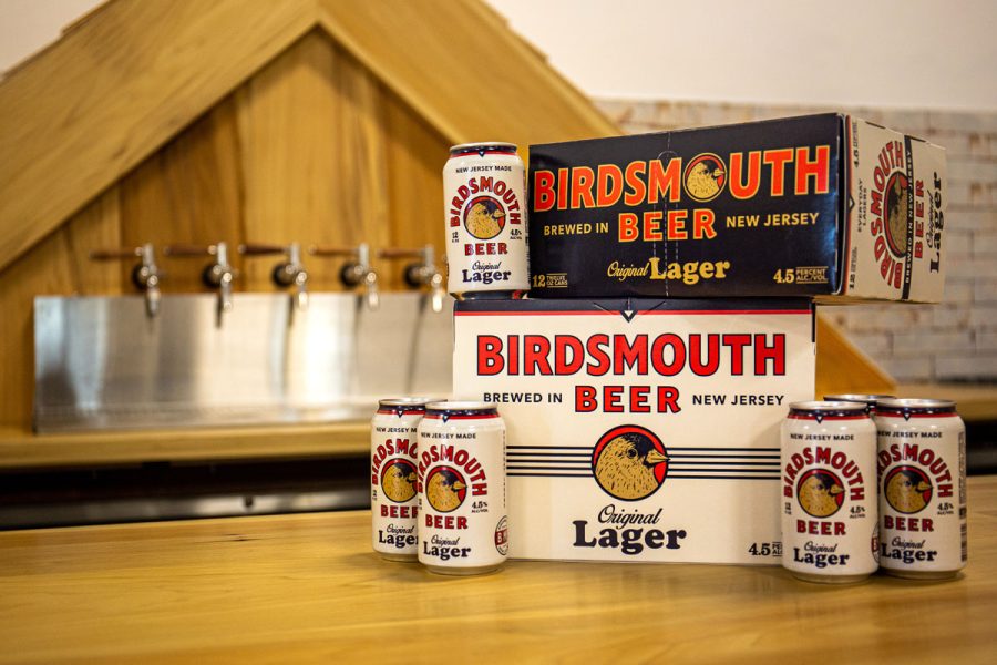 birdsmouth beer cans staged on taproom bar