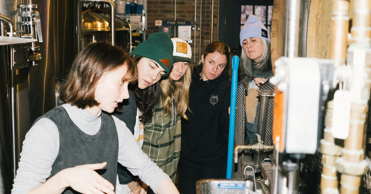 women brewing at foam brewers