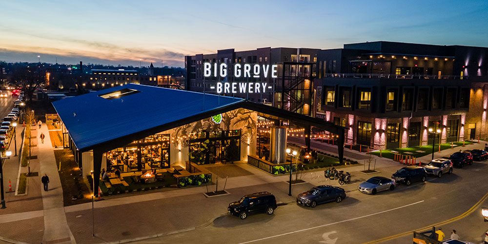 brewery exterior of des moines location of big grove