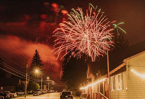 fireworks outside downtown brewery