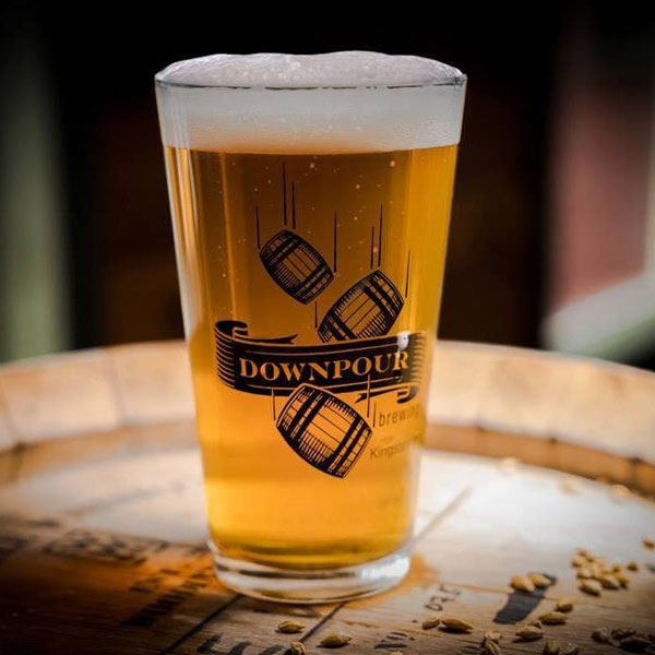 beer in downpour brewing pint glass