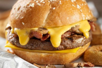 Bacon Cheddar Amber Ale Burger