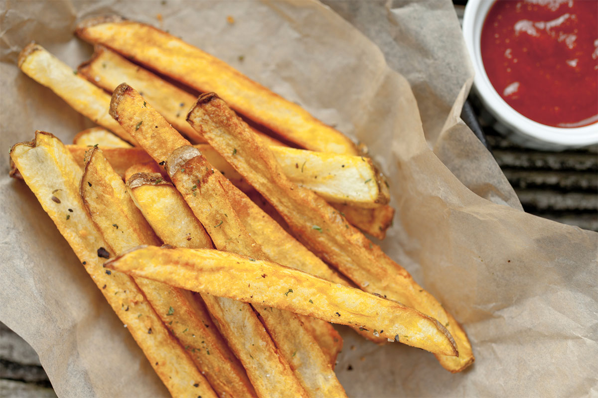 Garlic Salted Beer Baked French Fries