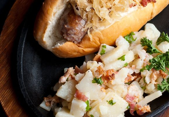 Grilled Beer Brats with German Potato Salad