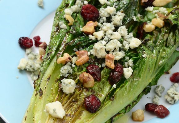 Grilled Romaine with Stout Bacon Vinaigrette