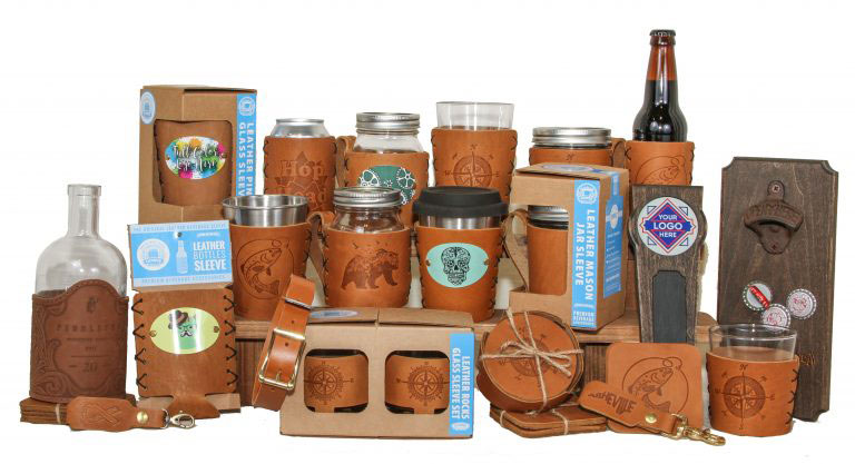 Personalized Leather Bottle Holder - Oowee Products