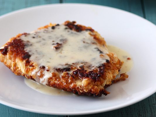 Pretzel Crusted Chicken with Cheesy Beer Sauce