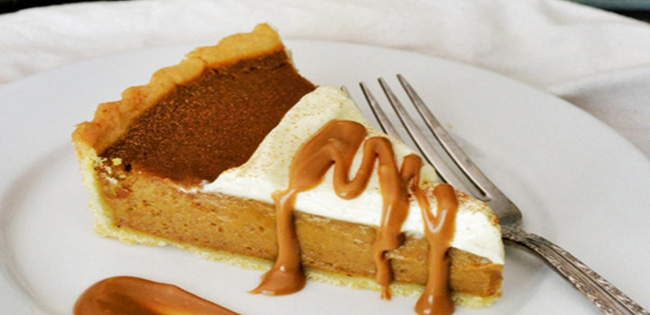 Lakefront Pumpkin Lager Pie with Chocolate-Caramel Sauce